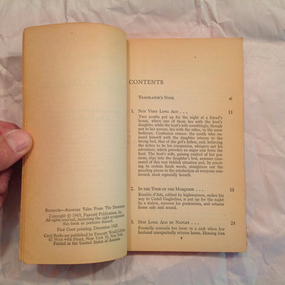 Vintage 1963 Mass Market Paperback Amorous Tales from the Decameron Boccaccio Rex Benedict Editor