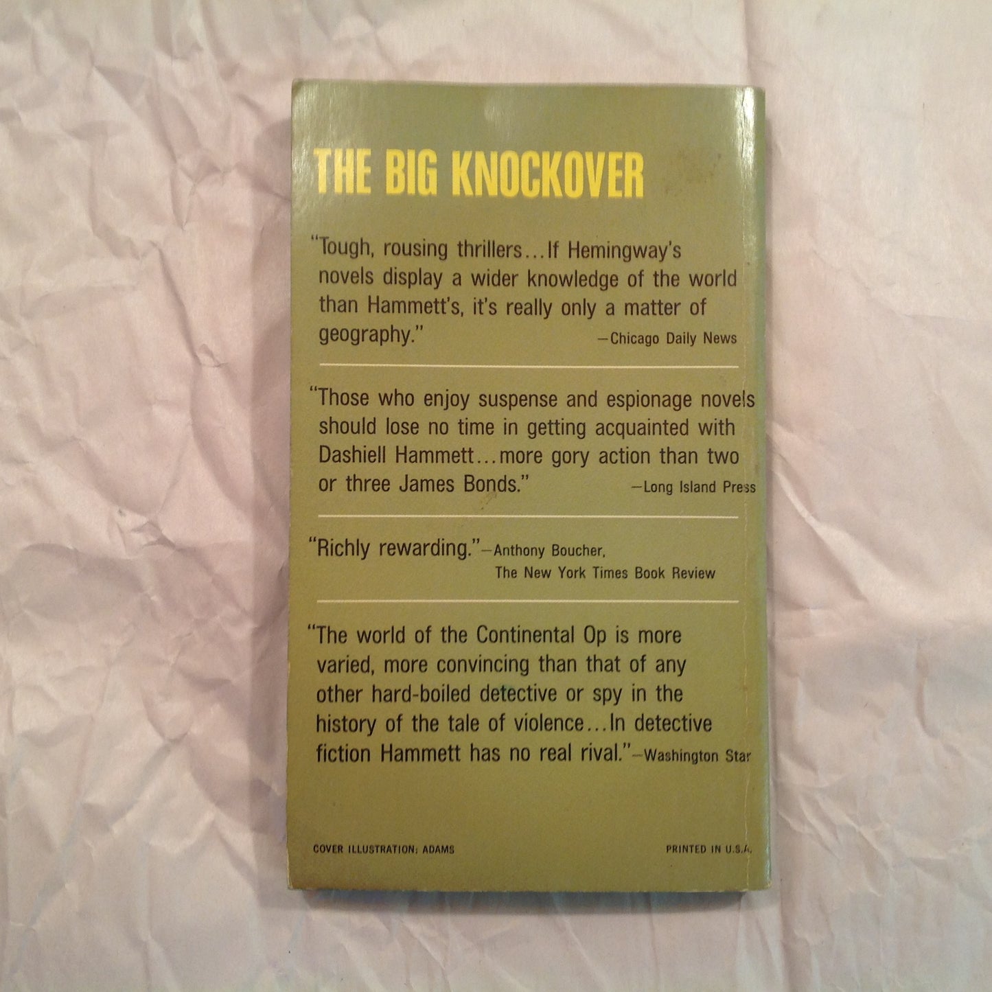 Vintage 1967 Mass Market Paperback The Big Knockover Dashiell Hammett Dell Books First Printing