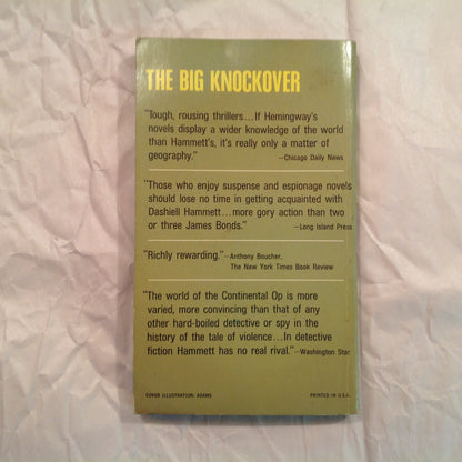 Vintage 1967 Mass Market Paperback The Big Knockover Dashiell Hammett Dell Books First Printing