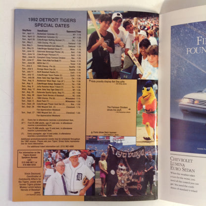 Vintage Official 1992 Detroit Tigers Baseball Yearbook