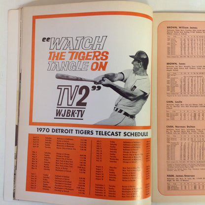Vintage Official 1970 Detroit Tigers Baseball Yearbook