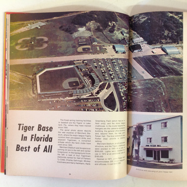 Vintage Official 1972 Detroit Tigers Baseball Yearbook