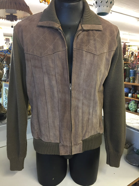 Vintage 1970's Olga Cassini By Burma Men's Brown Suede Leather & Acrylic Jacket