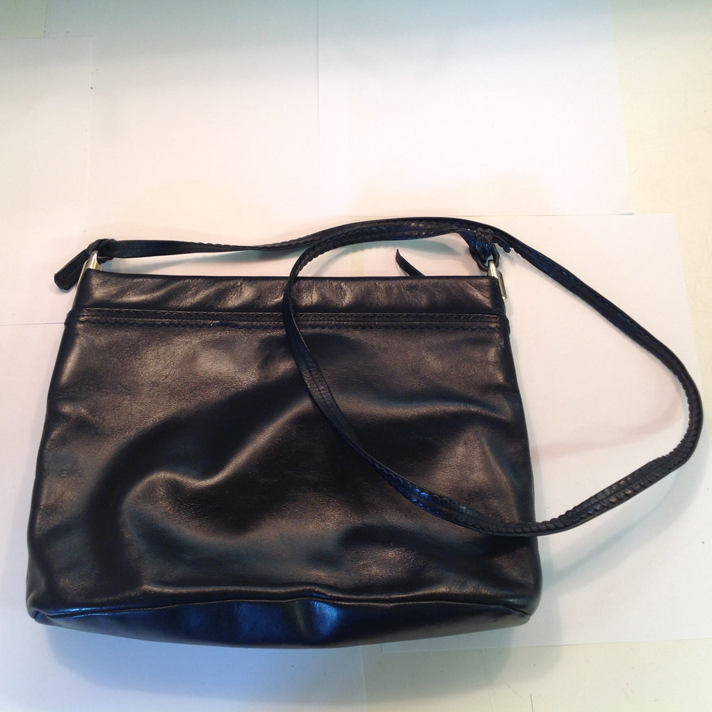 Vintage Anne Klein Black Patent Leather Clutch Purse Lion Insignia