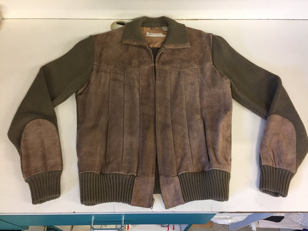 Vintage 1970's Olga Cassini By Burma Men's Brown Suede Leather & Acrylic Jacket
