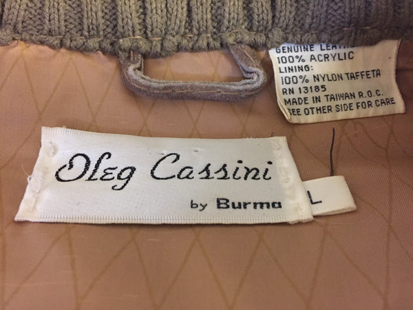Vintage 1970's Olga Cassini By Burma Men's Brown Suede Leather & Acrylic Jacket