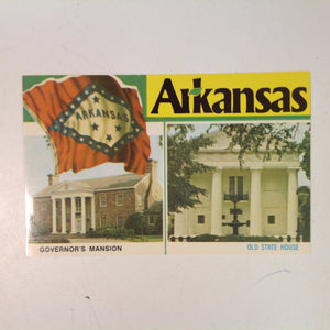 Vintage Baxter Lane Souvenir Color Postcard Photo Montage Governor's Mansion and Old State House Historical Sites Little Rock Arkansas