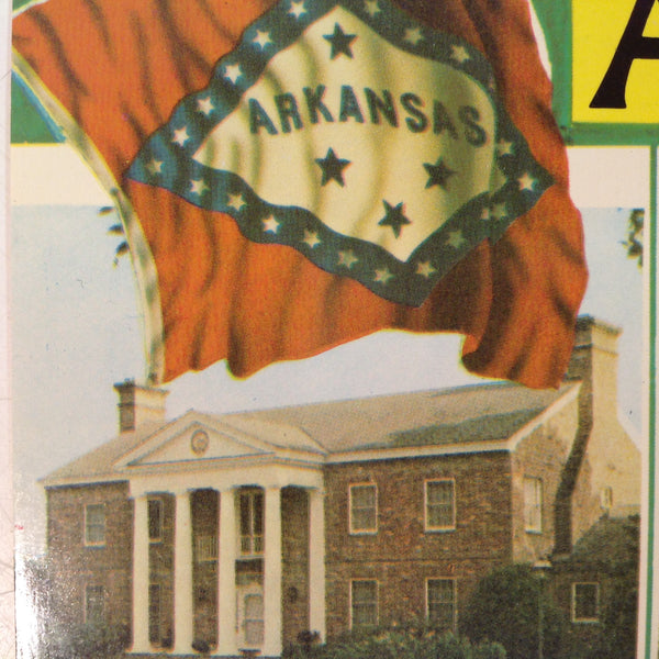 Vintage Baxter Lane Souvenir Color Postcard Photo Montage Governor's Mansion and Old State House Historical Sites Little Rock Arkansas