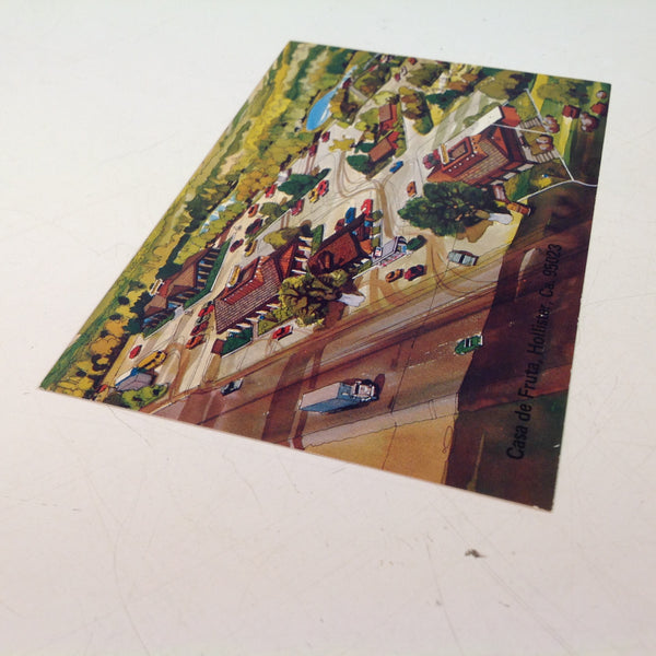 Vintage Kolor View Press Color Postcard Casa de Fruta Watercolor Painting Attractions Santa Clara Valley California