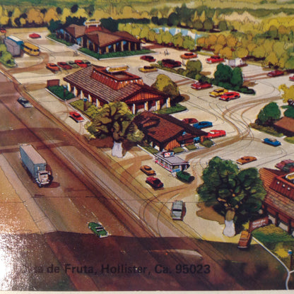 Vintage Kolor View Press Color Postcard Casa de Fruta Watercolor Painting Attractions Santa Clara Valley California