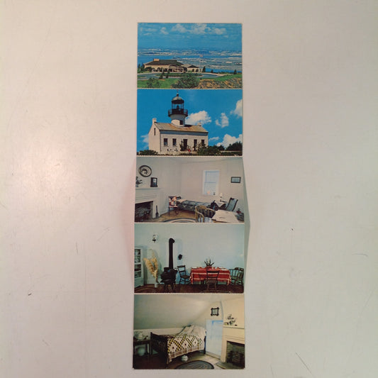 Vintage Colourpicture Plastichrome Color Fold Out Postcards Ed Royce Photos Old Point Loma Lighthouse Cabrillo National Monument San Diego California