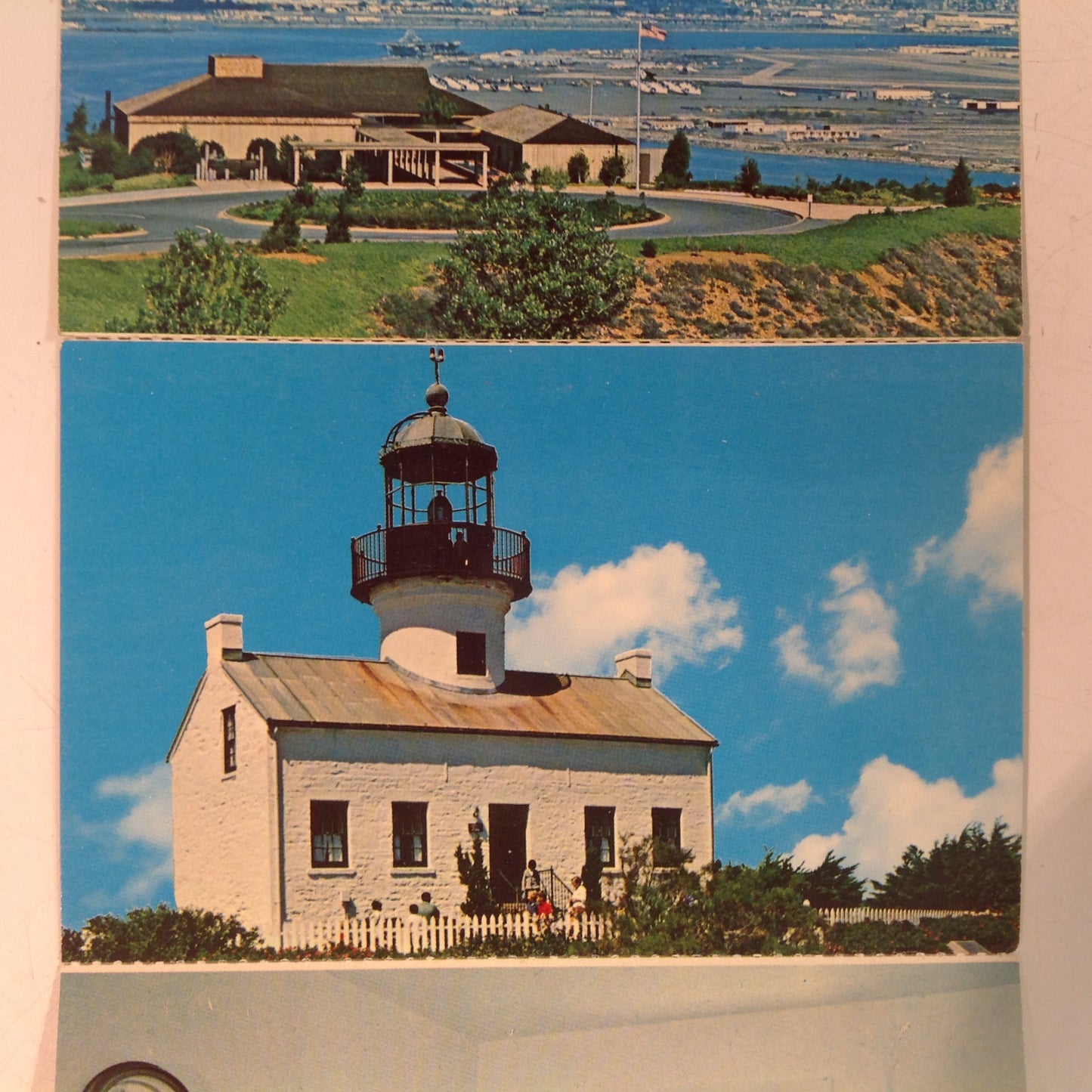 Vintage Colourpicture Plastichrome Color Fold Out Postcards Ed Royce Photos Old Point Loma Lighthouse Cabrillo National Monument San Diego California