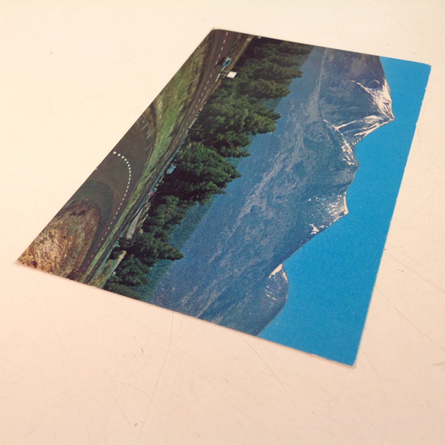 Vintage Color Postcard Rollie F Houck Photo San Francisco Peaks Along Interstate #17 Leading Into Flagstaff from Oak Creek Canyon and Phoenix Arizona