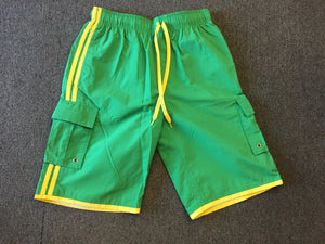Vintage 1990's U.S. Polo Assn Bright Green Swim Trunks Retro