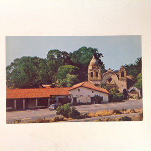 Vintage Souvenir Color Postcard John H Atkinson Photo Mission San Carlos Borromeo Carmel California
