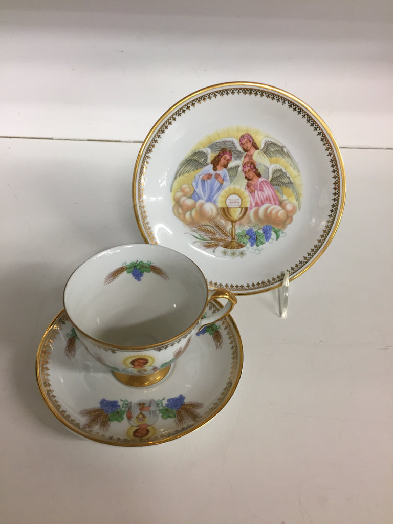 English Court Style Ceramic Cup And Pot Set Cup Plate French - Temu