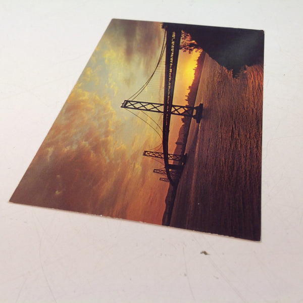 Vintage Dexter Press Souvenir Color Postcard Russ Halford San Francisco Oakland Bay Bridge at Sunset  California