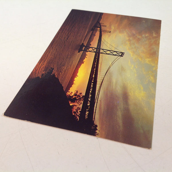 Vintage Dexter Press Souvenir Color Postcard Russ Halford San Francisco Oakland Bay Bridge at Sunset  California