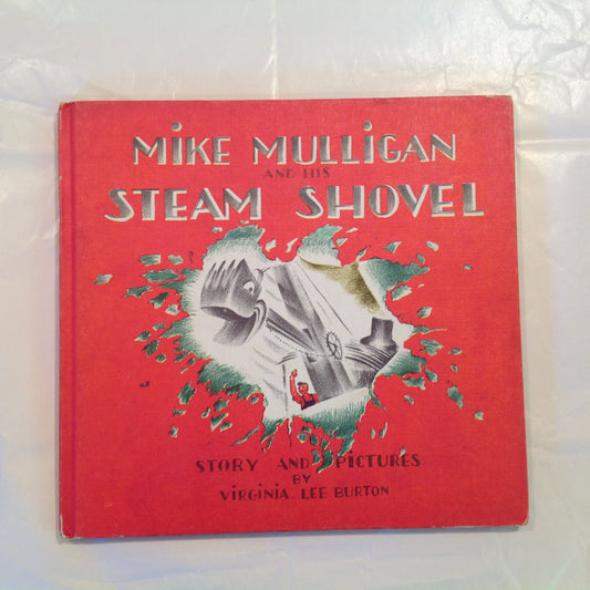 Vintage 1939 Children's Hardcover Picture Books Mike Mulligan and His Steam Shovel Virginia Lee Burton Weekly Reader Children's Book Club Edition