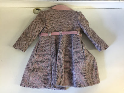 Vintage 1970's Pink Tweed Fit & Flair Child's Coat FW Fischer Designs For Ellerie Fashions Sz 5 Little Girl