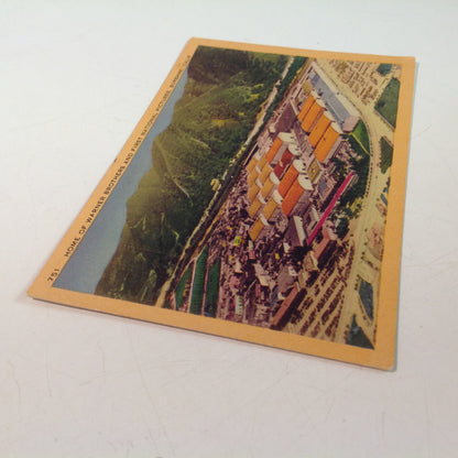 Vintage 1940 Longshaw Card Co Souvenir Color Postcard Aerial View Warner Brothers and First National Pictures Studio Lots Burbank California