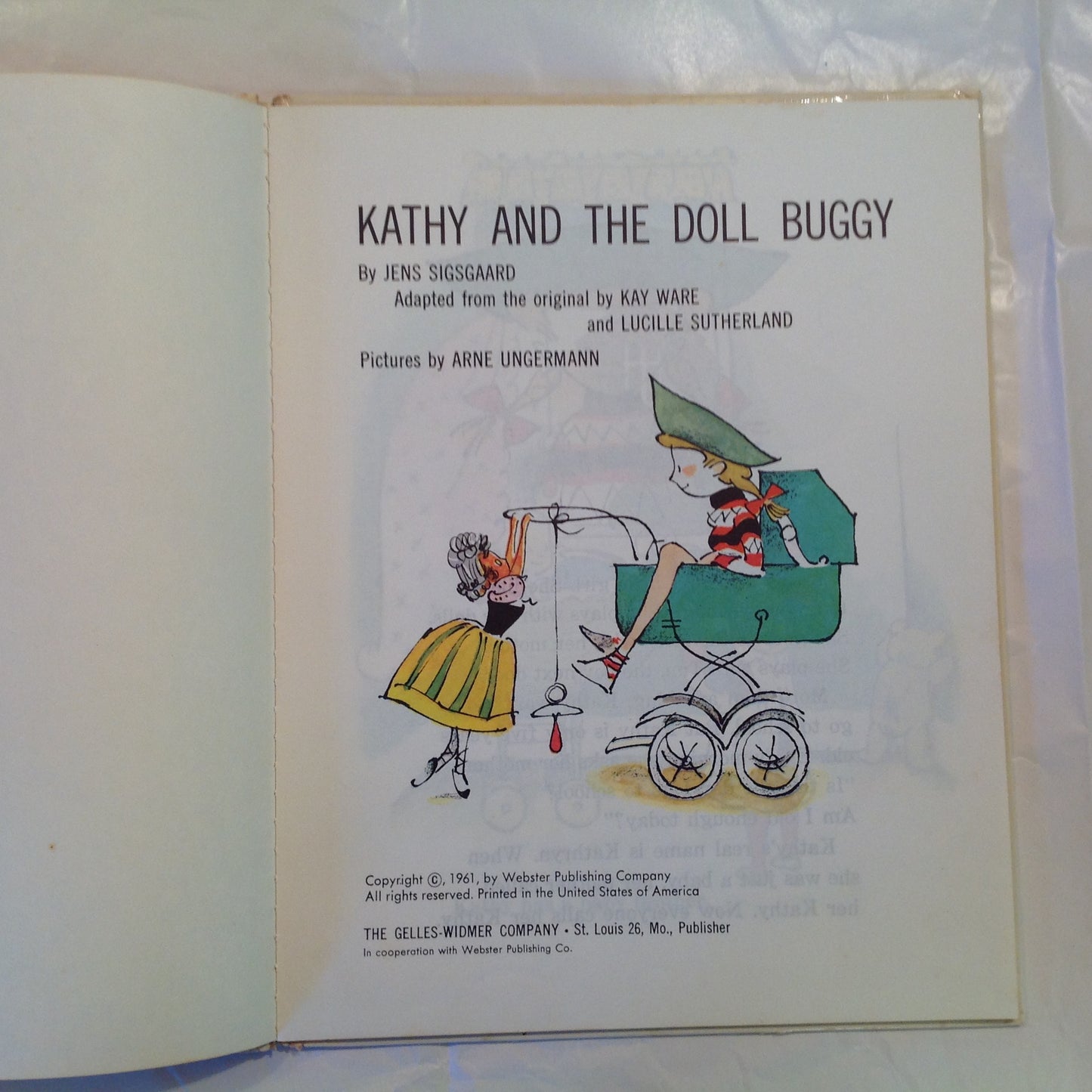 Vintage 1961 Children's Hardcover Picture Book Kathy and the Doll Buggy Jens Sigsgaard Arne Ungermann