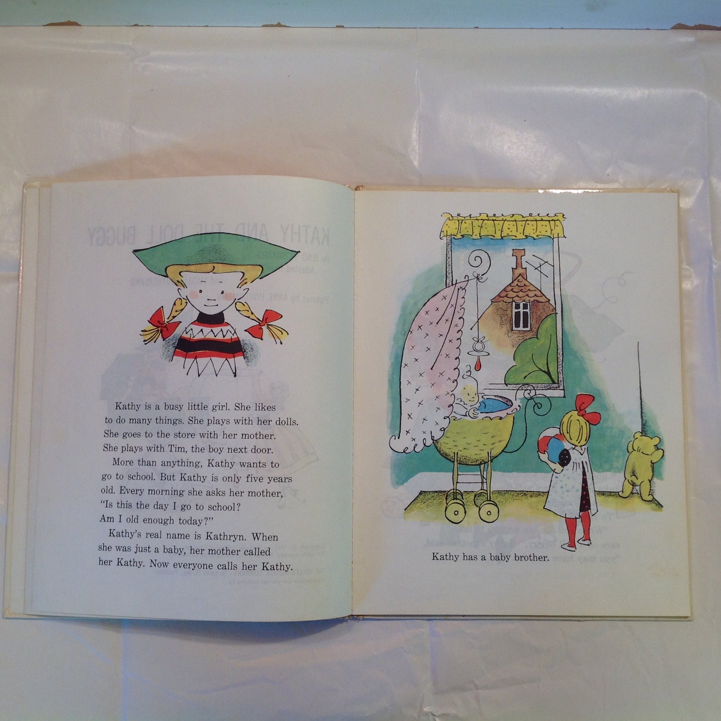 Vintage 1961 Children's Hardcover Picture Book Kathy and the Doll Buggy Jens Sigsgaard Arne Ungermann