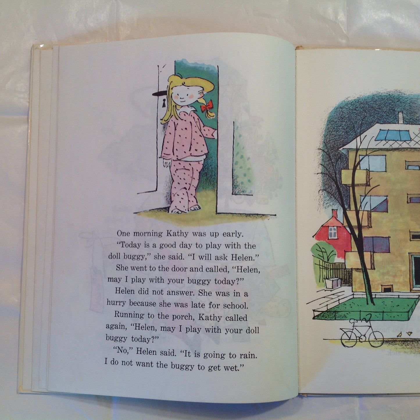 Vintage 1961 Children's Hardcover Picture Book Kathy and the Doll Buggy Jens Sigsgaard Arne Ungermann