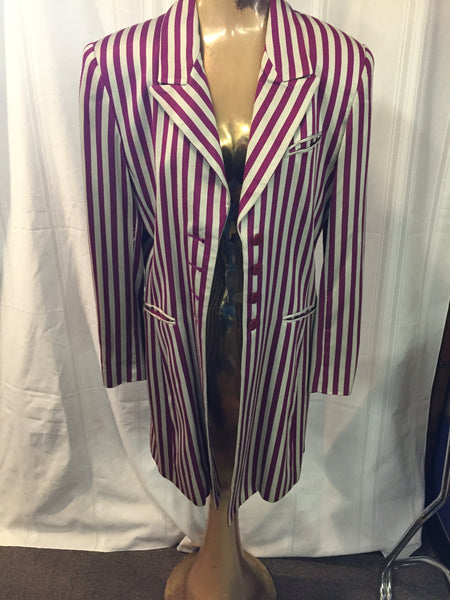 Vintage Ashley Brooke Purple & Silver Striped Stageware Blazer Coat