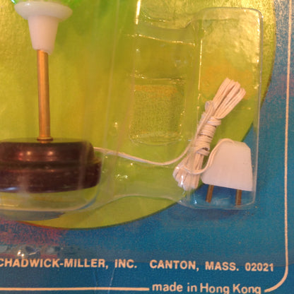 Vintage 1977 NOS Chadwick-Miller Dollhouse Miniature Electric Lamp No. 93433 Green Orange Pendant