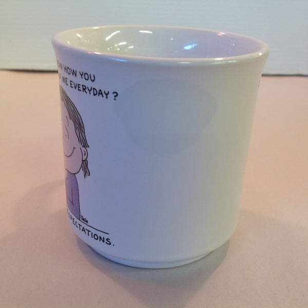 Vintage 1980's Barbara Dale Cartoon Coffee Mug Lower Your Expectations