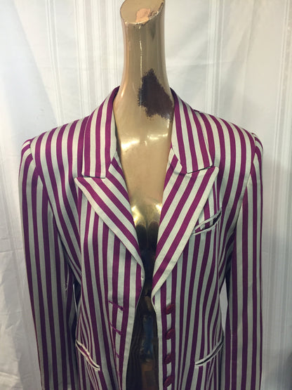 Vintage Ashley Brooke Purple & Silver Striped Stageware Blazer Coat