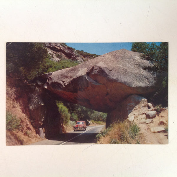 Vintage Mirro-Krome Color Postcard Hubert Lowman Photo Sequoia Kings Canyon Nat'l Parks Co Arch Rock Generals Highway California