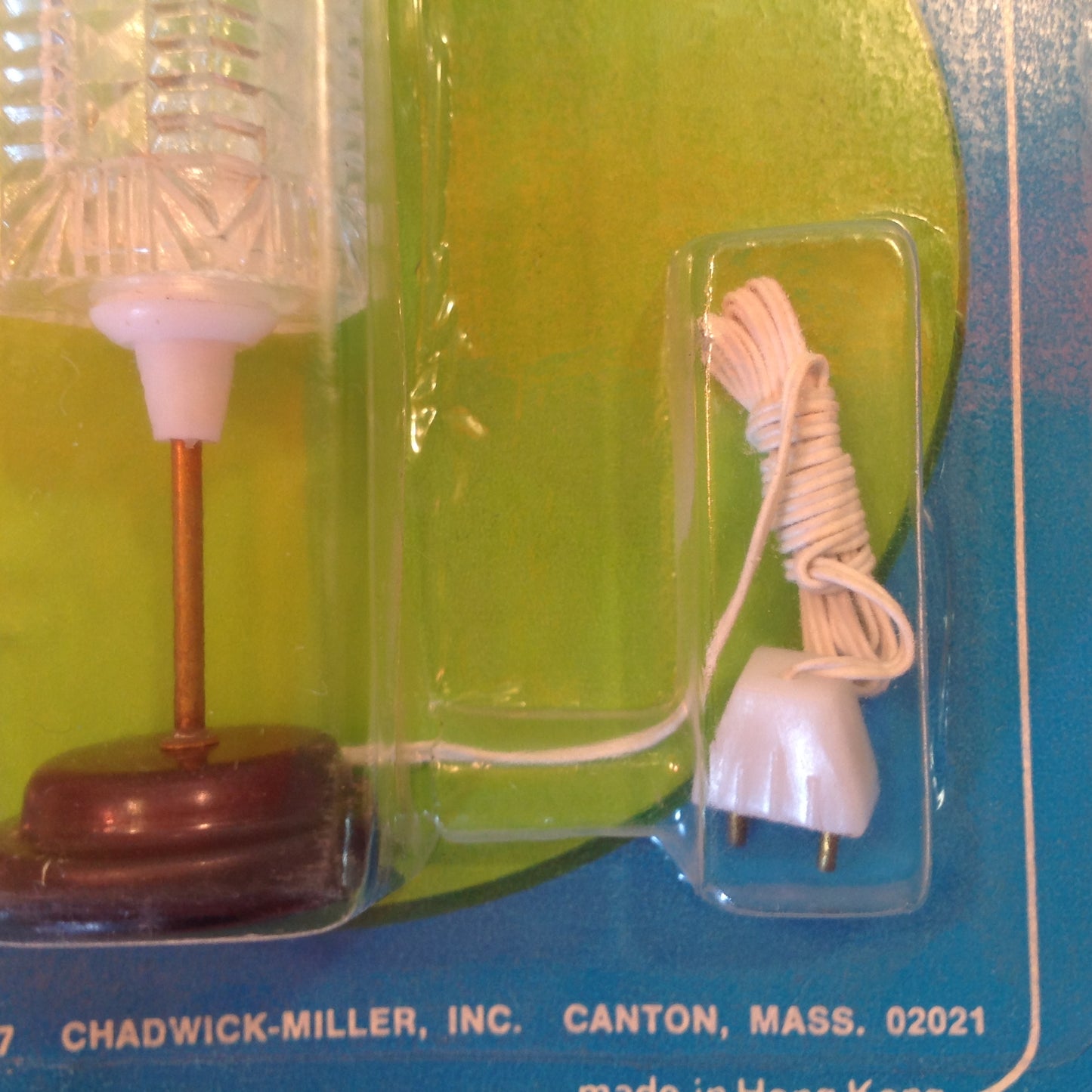 Vintage 1977 NOS Chadwick-Miller Dollhouse Miniature Electric Lamp No. 93442 Clear Crystal Shade