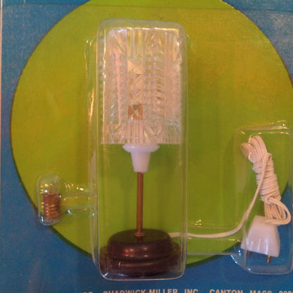 Vintage 1977 NOS Chadwick-Miller Dollhouse Miniature Electric Lamp No. 93442 Clear Crystal Shade