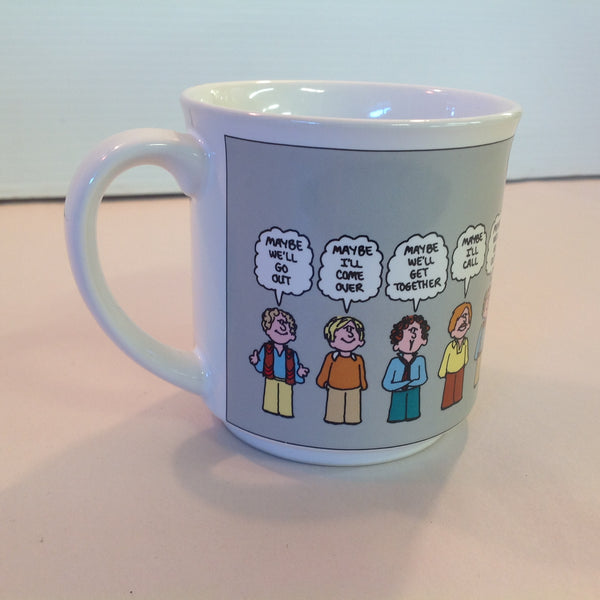 Vintage 1980's Cathy Guisewite Cartoon Searching for Mr. Right in a World of Mr. Maybes Coffee Mug
