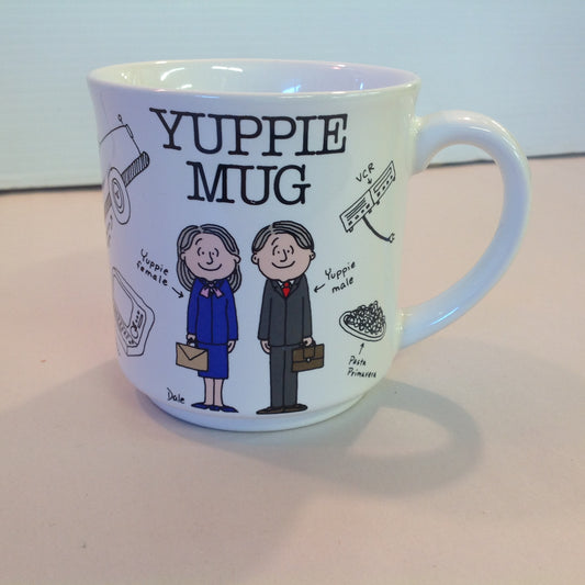 Vintage 1980's Barbara Dale Cartoon Yuppie Mug Porcelain Coffee Mug