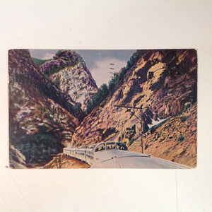 Vintage 1953 Souvenir Color Postcard California Zephyr with Vista-Dome Mountain Valley Passage