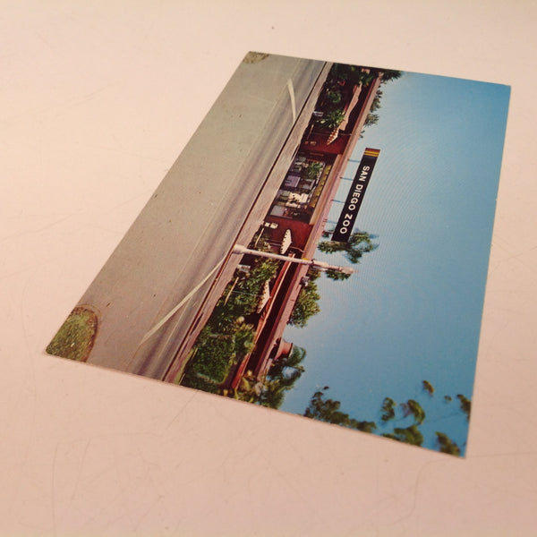 Vintage Color Series from the San Diego Zoo Souvenir Color Postcard Bldg 2 Entrance to the Zoo San Diego California