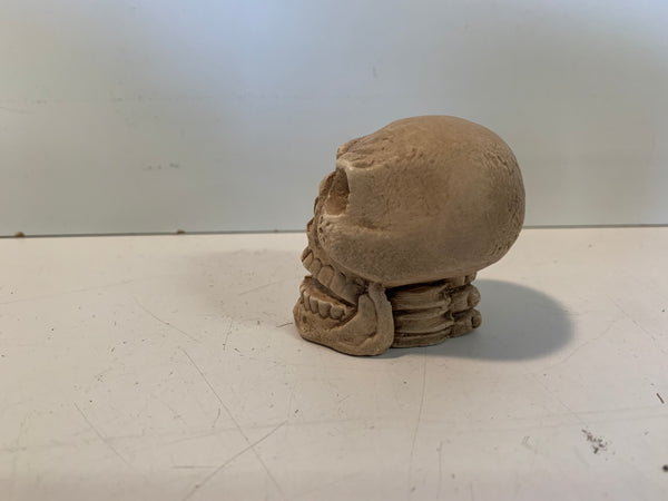 Vintage Homemade Ceramics Skull Figurine Halloween