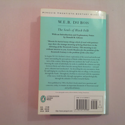 Vintage 1989 Trade Paperback The Souls of Black Folk W.E.B. Du Bois Penguin Classics