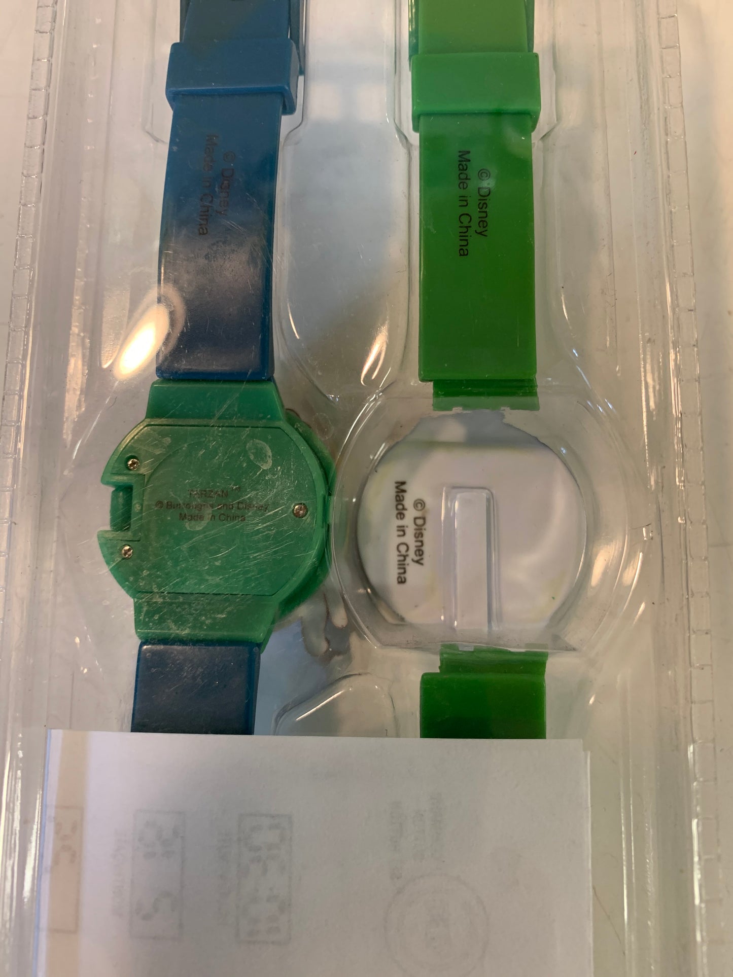 Vintage Late 1990's Disney's Tarzan Digital Watches Set 2 NOS Sealed Flip Top