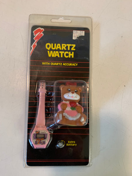 Vintage 1990's Quartz Pink Digital Watch Lady Bear Pencil Sharpener NOS Sealed