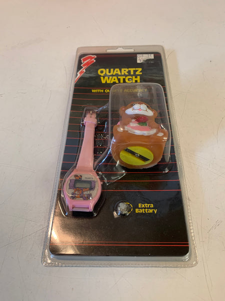 Vintage 1990's Quartz Pink Digital Watch Lady Bear Pencil Sharpener NOS Sealed