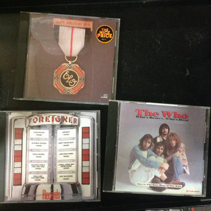 Copy of 2 Disc SET BARGAIN CDs The Who Who's Better Who's Best Foreigner Records ELO Electric Light Orchestra Greatest Hits 82800-2 MCAD-8031 ZK36310