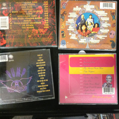 4 Disc SET BARGAIN CDs Aerosmith Just Push Play Pump Permanent Vacation Nine Lives