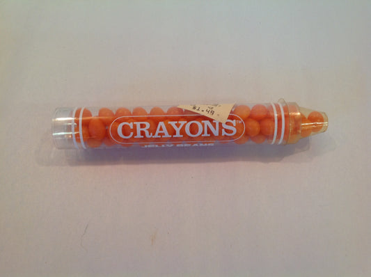 Vintage Unopened 1990's Horizon Creations Orange Crayon Jelly Beans Sealed Candy Container