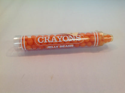 Vintage Unopened 1990's Horizon Creations Orange Crayon Jelly Beans Sealed Candy Container