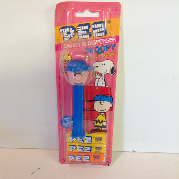 Vintage 1990's Pez Candy Dispenser w/Original Packaging Peanuts Charlie Brown Baseball Cap