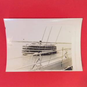 Vintage B&W Photograph Boblo Island Ships Passing the Columbia Exterior Deck Shot